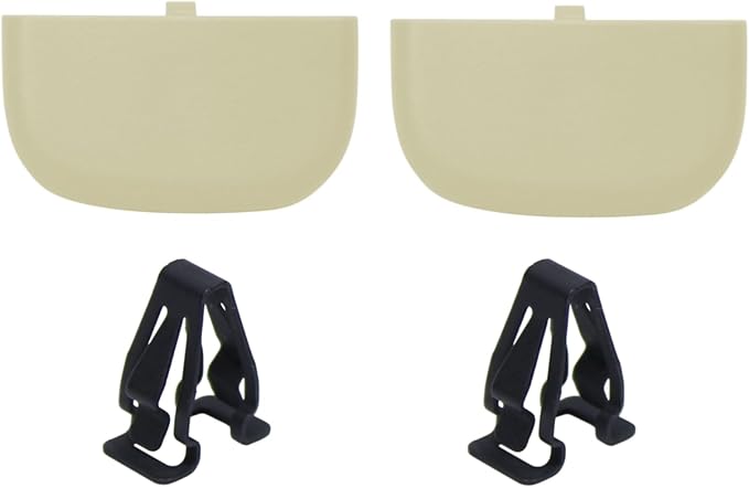 MOTOKU Pair Beige Iron Sun Visor Cover Cap and Clip Retainer Holder Kit for MKZ Fusion 2013-2016 Edge 2013-2024 Dune Tan Sunvisor