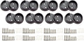 QCAA Heavy Duty Solid Metal Pole Socket Set, 1-3/8'', Matte Black, 8 Pairs, Made in Taiwan