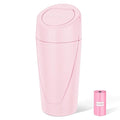 Car Trash Can, Mini Car Trash Bin with Lid, Leakproof Cup Holder Car Garbage Can with 20 Trash Bags, Vehicle Front Back Seat Organizers and Storage for Car, Home, Office, Pink