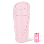 Car Trash Can, Mini Car Trash Bin with Lid, Leakproof Cup Holder Car Garbage Can with 20 Trash Bags, Vehicle Front Back Seat Organizers and Storage for Car, Home, Office, Pink