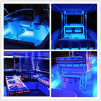 Boat Led Strip Lights, 4 Pcs 24'' Marine Interior Courtesy Deck Navigation Lights, Super Bright Waterproof Marine Led Lights Strip for 12V Pontoon Fishing Boat Yacht Kayak Sailboat (Blue)