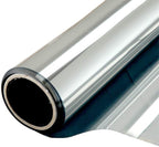 WPCTEV One Way Privacy Film, Window Tint for Home, Mirror Vinyl Roll Heat Control Anti UV Static Cling Sliding Door Coverings No Glue Garage Solar Paper (Silver,45.6 Inch x 7.2 Feet)