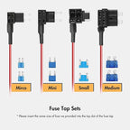 WOLFBOX USB C Hardwire Kit for G850PRO/G840S/G930/G850/G900/G840H/i07/i17/X5/X5 Duo/X3 Dash Cam, not Suitable for G890/G900 PRO/G900 Tripro, Parking Monitor with Multiple Size connectors
