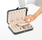 LANDICI Small Jewelry Box for Women Girls, PU Leather Travel Jewelry Organizer Case, Jewellery Storage Holder Display for Rin