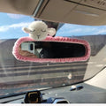 Adorable Teddy Bear Car Mirror Cover Set,Cute Sheep Mirror Accessories, Cartoon Design for Rearview Mirrors, Cozy Interior Auto Accessory (Pink Sheep)