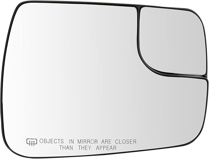 TRQ Passenger Side Heated Mirror Glass with Backing Plate Compatible with 2019-2021 Ram 1500
