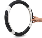 CAR PASS Line Rider Microfiber Leather Sporty Steering Wheel Cover Universal Fits for 95% Truck,SUV,Cars,14.5-15inch Anti-Sli