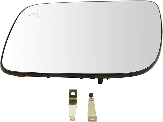 TRQ Driver Side Mirror Glass Heated Compatible with 2011-2015 Ford Explorer 2013-2017 Police Interceptor Utility with Blind S