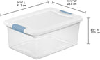 Sterilite 24-Pack Latching Box, Under Bed Storage Bins with Lids, Clear Plastic, 15 Quart - Heavy-Duty Organizing Containers 
