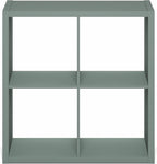 Furinno Cubicle Book Shelf, 4-Cube Bookshelf, Extra Thick Frame Reversible Bookcase with Open Back, 14.6" x 30" x 30", for Li