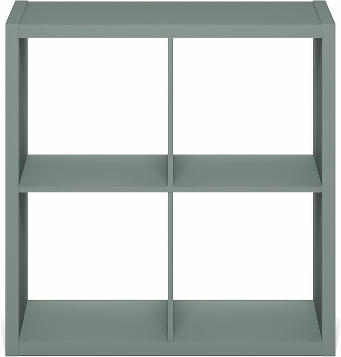 Furinno Cubicle Book Shelf, 4-Cube Bookshelf, Extra Thick Frame Reversible Bookcase with Open Back, 14.6" x 30" x 30", for Li