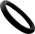 BDK Ergonomic Leather Grip Steering Wheel Cover - Soft Plush Memory Foam Grip for Standard Size Wheels 14.5-15 inch Black