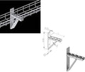Kable Kontrol Cantilever Wall Bracket – 12” Width - Wire Mesh Tray Cable Management Rack Cords Organizer Cable Basket, Zinc P