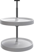 Rev-A-Shelf 2 Tier Full-Circle Lazy Susan for Corner Wall Cabinets Plastic 18" Double Shelf Swivel Kitchen Spice/Can Organize
