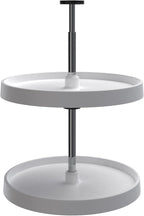 Rev-A-Shelf 2 Tier Full-Circle Lazy Susan for Corner Wall Cabinets Plastic 18" Double Shelf Swivel Kitchen Spice/Can Organize