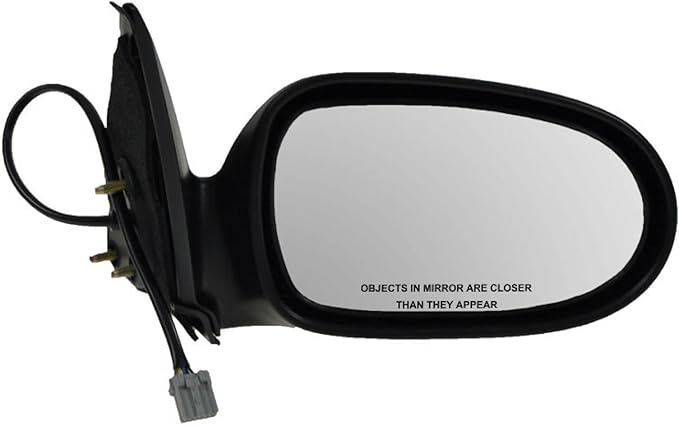 TRQ 2 Piece Driver and Passenger Side Mirror Assembly Set Electric Adjustment Heated No Memory Black Compatible with 2000-200
