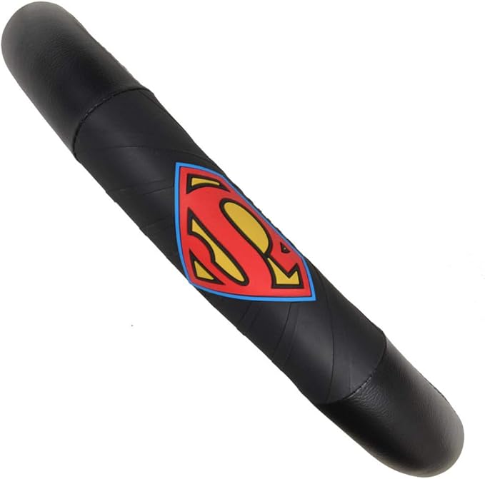 BDK Superman Car Steering Wheel Cover - Officially Licensed Warner Brothers Product, Fits Most Steering Wheels Between 14.5 to 15.5 Inch