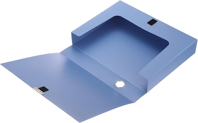 M&G File Organizer Box, Blue A4 Plastic Storage File Boxes File Folder Document Boxes Cabinet Archives Cases Boxes with Lid f