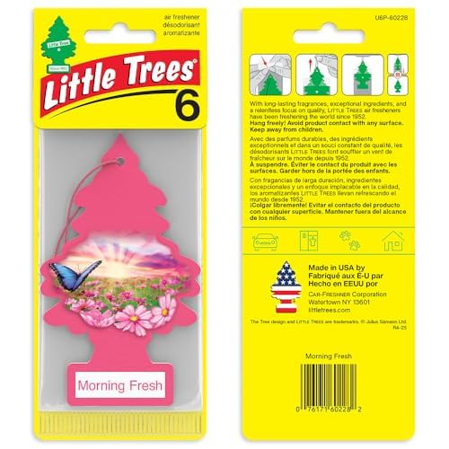 LITTLE TREES Car Air Freshener | Hanging Tree Provides Long Lasting Scent for Auto and Home | 24 Air Fresheners |Morning Fres