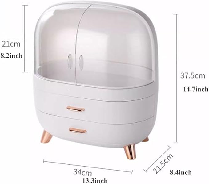 Makeup Organizer Box Cosmetic Display Cases,Makeup Organizer Box for Vanity, Storage Box Cabinet with Drawers and Transparent