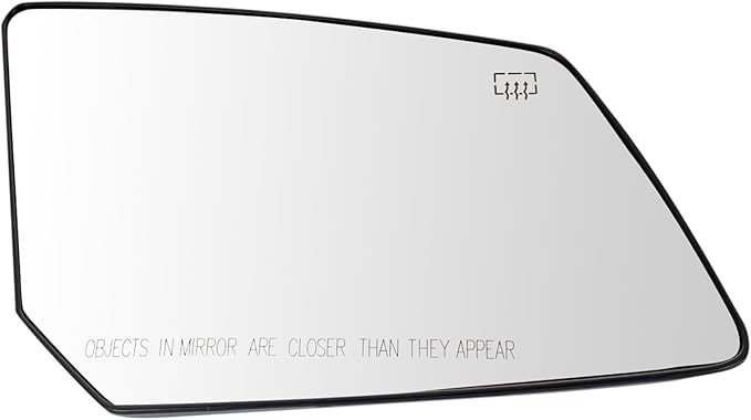 TRQ Passenger Side Heated Mirror Glass with Backing Plate Compatible with 2007-2016 GMC Acadia 2017 Acadia Limited 2007-2010 