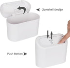 Accmor Car Trash Can with Lid, Vehicle Dustbin Garbage Organizer Holder with One Roll Bag, Mini Leakproof Storage Bin for Auto, SUV, Office (White)