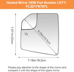 Senzeal Driver Side Heated Mirror Glass Replacement for Ford F-150 2015 2016 2017 2018 2019 2020 with Blind Spot Mirror Replace FL3Z17K707L (Left Side)