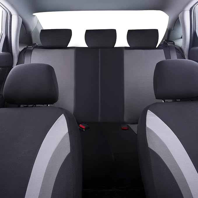 CAR PASS Line Rider Sporty Cloth 11PCS Universal Fit Car Seat Cover -100% Breathable with 5mm Composite Sponge Inside,Airbag 