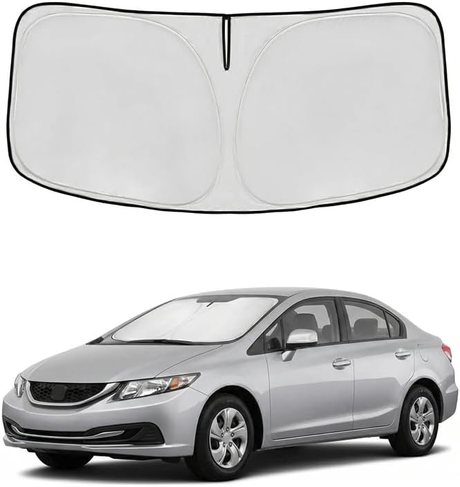 Windshield Sun Shade for Honda Civic 2006-2015 Sunshade Front Window Shade Custom Fit Civic Accessories Sun Visor Foldable Shade Blocks UV Rays Accessories