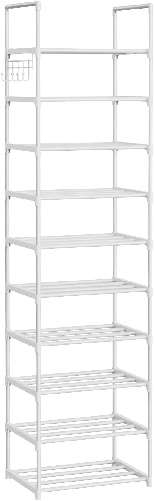 Metal Shoe Rack Organizer 10 Tiers, 20-24 Pairs Narrow Tall Shoe Racks for Closets Entryway - Vertical Boots Organizer Storag
