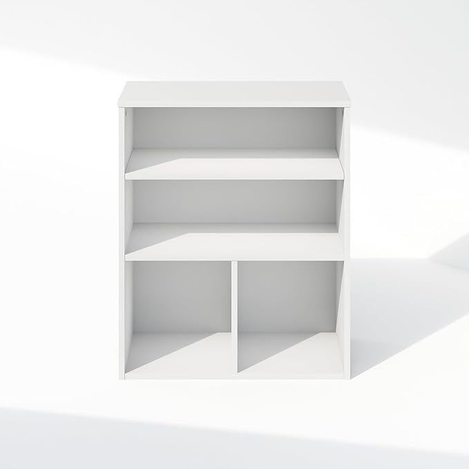 Furinno Reed Closet Organizers and Storage, 3-Tier Closet Organizer, Open Shelf Closet Storage, for Wardrobe, Bedroom, Living