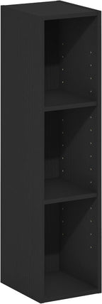 Furinno Fulda Book Shelf, 3-Tier Narrow Bookshelf, Bookcase with 8-in Width Storage Shelf, 9.3 x 7.9 x 31.5, for Living Room,
