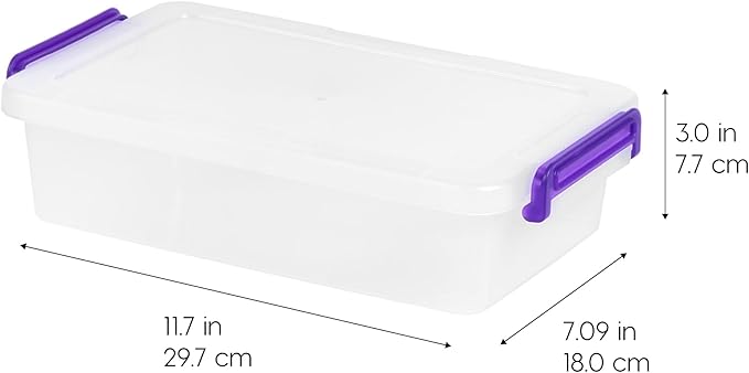 IRIS USA 3 Qt. Plastic Craft Storage Container Bins with Lids, 10 Pack, Small Art & Office Supply Organizer Tote, Sensory Bin