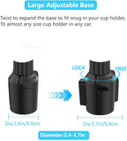 Cup Holder Tray Table, 360º Adjustable Car Drink Holders Tray, Stretchable Car Food Tray Coffee Table Stand with Phone Holder