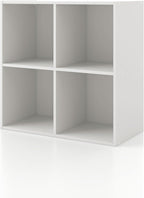 Homes: Inside + Out Apexa 4-Cube Storage Organizer Shelves, Stackable Wood Bookcase Fits Cubby Bins for Organization, Dorm Te