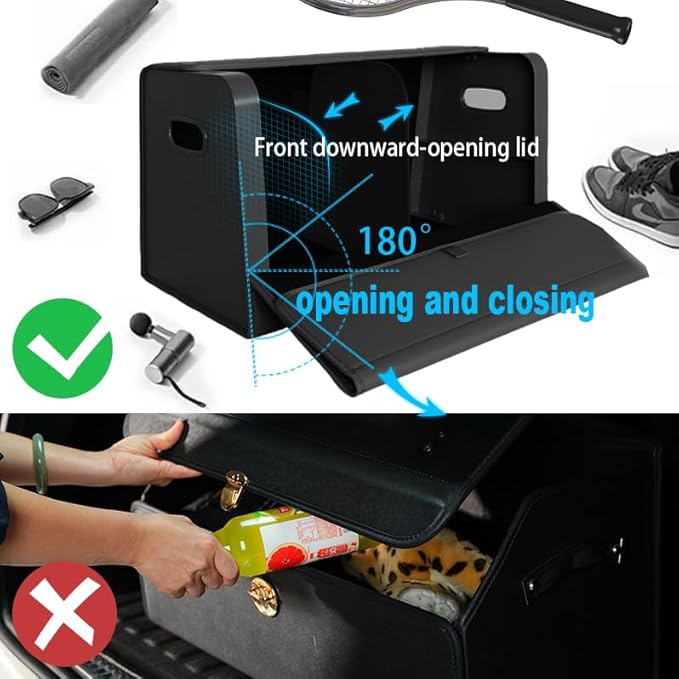 GMQ Trunk Organizers for Car,Car Organizers and Storage for SUV,Magnetic Lid with Collapsible Storage, Large Capacity for SUV,