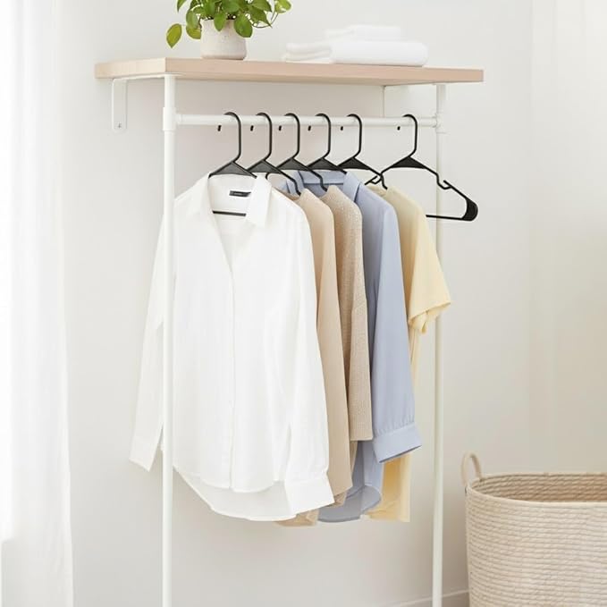Utopia Home Plastic Hangers 50 Pack, Space-Saving Clothes Hangers with Non-Slip Shoulder Grooves for Strappy Clothes, Ideal f