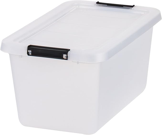 IRIS USA 6-Pack Clip Box with Latching Lids, 13 Quart Craft Storage Bins, Art & Writing Supply Containers for Home, Office & 