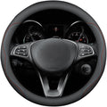 RYE for Jeep Steering Wheel Cover, Leather Car Steering Wheel Cover Heavy-Duty Durable Breathable, for Jeep Grand Cherokee Wrangler Compass Gladiator - Black Pattern 1