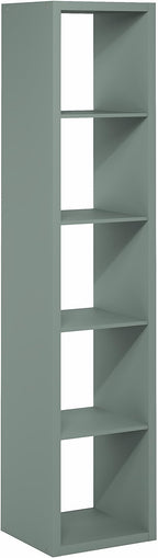 Furinno Cubicle Book Shelf, Vertical 5-Cube Bookshelf, Extra Thick Horizontally & Vertically Reversible Bookcase with Open Ba