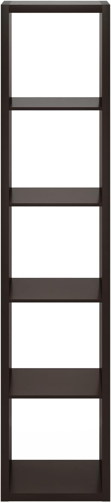 Furinno Cubicle Book Shelf, 5-Cube Bookshelf, Extra Thick Horizontally & Vertically Reversible Bookcase with Open Back, 14.6"