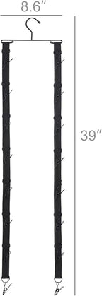 Mkono Closet Storage Rack Baseball Cap Keeper Hanger with 16 Hooks Modern Multifunctional Organizer for Door and Wall Fit Mos