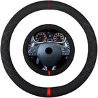 Suede Steering Wheel Cover,Compatible with Mitsubishi Eclipse Lancer Outlander Mirage Outlander Sport SuedeSport Non-Slip Wheel Cover Car Interior Accessories 15 inch for Man and Women