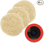 Wool Polishing Pads, SPTA 8"(200mm) 100% Natural Wool Buffing Pad with Hook & Loop Backing 4pcs Set Come with 5/8-11 Thread Backing Plate for Car Polishing, Buffing and Cutting