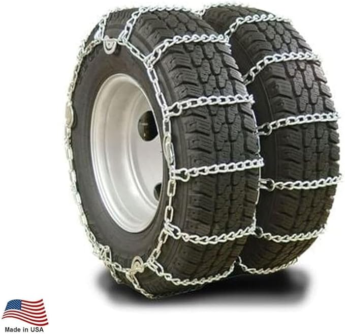 Mytee Products Pewag (Set of 2) 22.5" Twist Link Snow Tire Chain for Semi Trucks - Emergency Tire Traction Grip Chains - Snow
