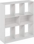 Furinno DALY Book Shelf, 8-Cube Bookshelf, Horizontal Cube Storage Organizer Bookcase, 10.9 x 35.4 x 39.4, for Living Room, B