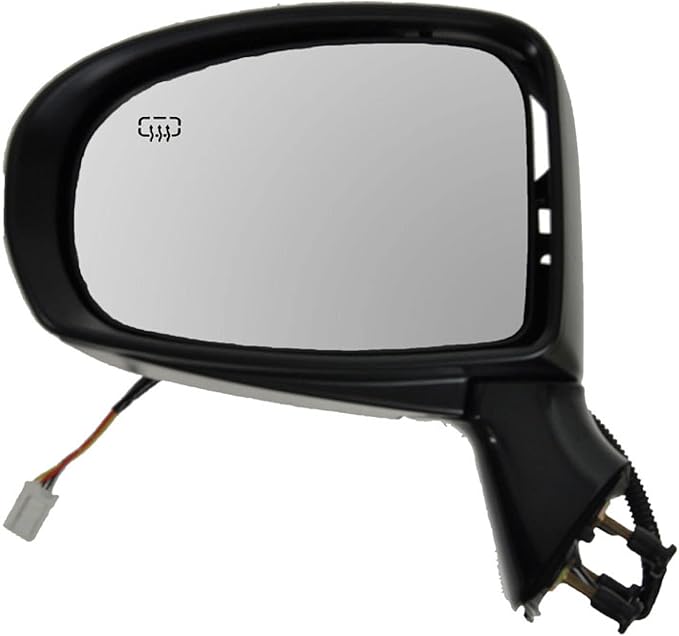 TRQ 2 Piece Driver and Passenger Side Mirror Assembly Set Electric Adjustment Heated No Memory Black Compatible with 2009-201