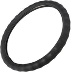 BDK SW-899-LK Black Leather Car Steering Wheel Cover Large Size 15.5 to 16 inch, Easy Installation