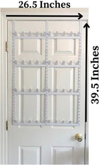 Evelots Rack for Purses, Belts, Jewelry, Ties, Hats - New Over the Door Organizer - Adjustable 8 Tier - 40 Hooks for Multi Us
