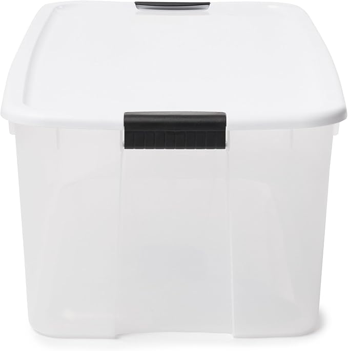 Sterilite 4-Pack Ultra Latching Box, Storage Bins with Lids, Clear Plastic, 116 Quart - Heavy-Duty Organizing Containers for 